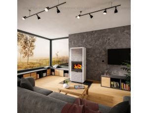 HAAS SOHN LEVI piec wolnostojący z zabudową 8,2 kW | Beton struktura poziom - image 2