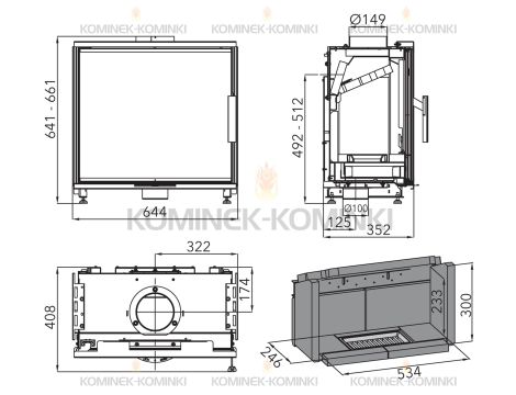 HAAS SOHN LEVI wkład kominkowy 8,2 kW | Czarny - 6
