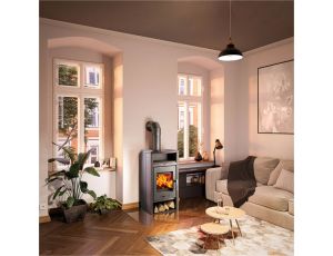 HAAS SOHN LIVORNO piec wolnostojący 7,4 kW | Antracytowy / Kamień: Brązowy - image 2