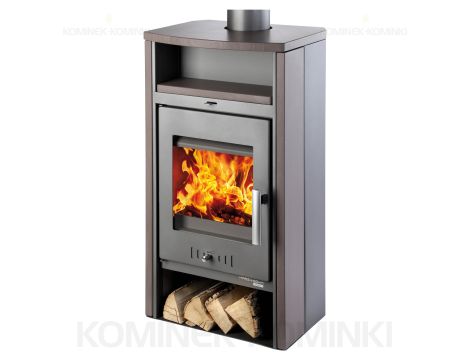 HAAS SOHN LIVORNO piec wolnostojący 7,4 kW | Antracytowy / Kamień: Brązowy