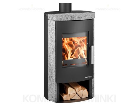 HAAS SOHN MADEIRA piec wolnostojący 6,4 kW | Czarny / Kamień: Steatyt