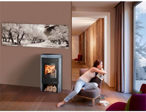 HAAS SOHN MADEIRA piec wolnostojący 6,4 kW | Czarny / Kamień: Steatyt - 3