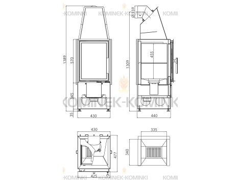 HAAS SOHN MALVIK IV wkład kominkowy pionowy 7,5 kW | Czarny - 4