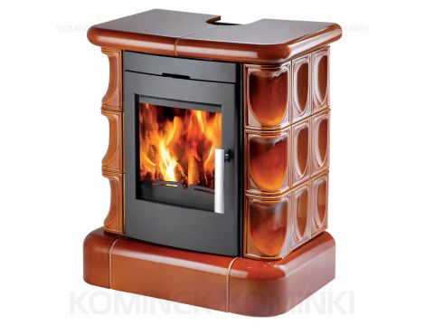 HAAS SOHN MANTA piec wolnostojący kaflowy 7,2 kW | Czarny / Kafle: Miodowe