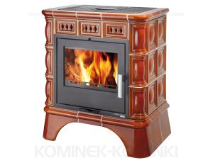 HAAS SOHN MATERA piec wolnostojący kaflowy 7,9 kW | Czarny / Kafle: Miodowe