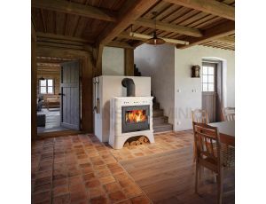 HAAS SOHN MATERA piec wolnostojący kaflowy 7,9 kW | Czarny / Kafle: Miodowe - image 2