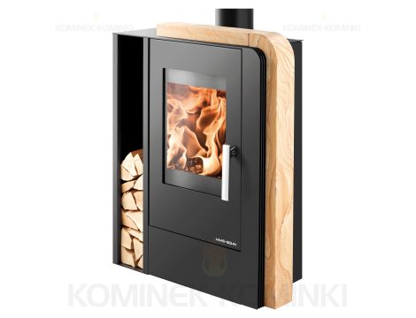 HAAS SOHN NORDBY piec wolnostojący 6,4 kW | Czarny / Kamień: Piaskowiec - 2