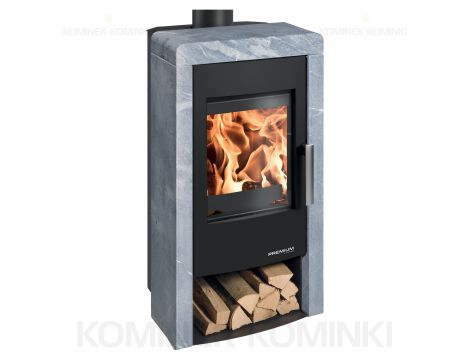 HAAS SOHN PINEROLO piec wolnostojący 6,4 kW | Czarny / Kamień: Steatyt