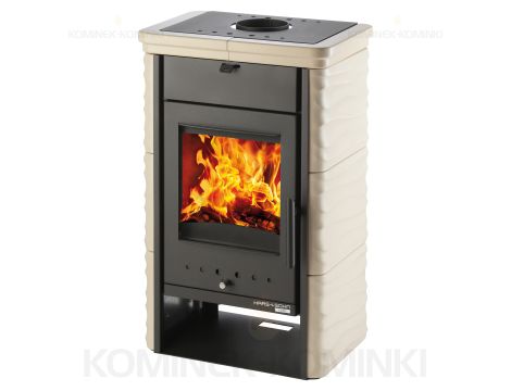 HAAS SOHN SARA piec wolnostojący kaflowy 6,4 kW | Czarny / Kafle: Capuccino