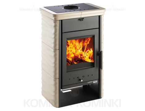 HAAS SOHN SARA piec wolnostojący kaflowy 6,4 kW | Czarny / Kafle: Capuccino - 3