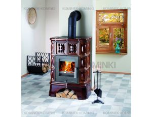 HAAS SOHN TREVISO II piec wolnostojący z płaszczem wodnym 8,2 kW | Brązowy - image 2