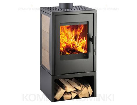 HAAS SOHN VENTO piec wolnostojący 6,3 kW | Czarny / Płytki: Drewnopodobne - 3