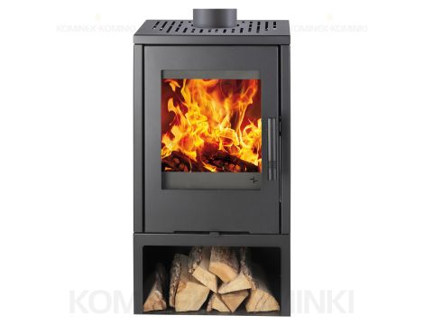 HAAS SOHN VENTO piec wolnostojący 6,3 kW | Czarny / Płytki: Drewnopodobne - 2