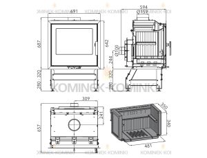 HAAS SOHN VESUVIO II 2S wkład kominkowy 7,6 kW | Czarny / Drzwi: Sitodruk - image 2