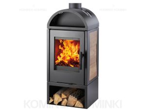 HAAS SOHN VISTA piec wolnostojący 6,3 kW | Czarny / Płytki: Drewnopodobne