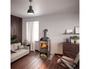 HAAS SOHN VISTA piec wolnostojący 6,3 kW | Czarny / Płytki: Drewnopodobne - image 2