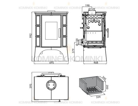 HAAS SOHN EBOLI AL II piec wolnostojący pł. wodnym 12 kW | Karmel - 3