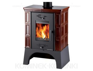 HAAS SOHN EBOLI piec wolnostojący kaflowy 8,4 kW | Kafle: Brązowe