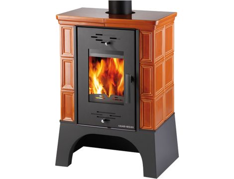 HAAS SOHN EBOLI piec wolnostojący kaflowy 8,4 kW | Kafle: Karmelowe