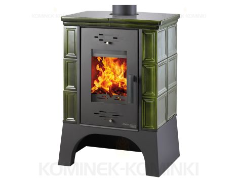 HAAS SOHN EBOLI piec wolnostojący kaflowy 8,4 kW | Kafle: Zielone