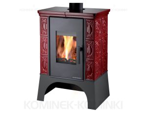 HAAS SOHN EMPOLI AL II piec wolnostojący pł. wodnym 12 kW | Czarny/ Bordowy