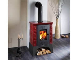 HAAS SOHN EMPOLI AL II piec wolnostojący pł. wodnym 12 kW | Czarny/ Bordowy - image 2