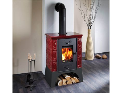 HAAS SOHN EMPOLI AL II piec wolnostojący pł. wodnym 12 kW | Czarny/ Bordowy - 2