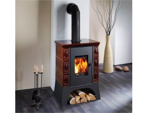 HAAS SOHN EMPOLI AL II piec wolnostojący pł. wodnym 12 kW | Czarny/ Brązowy - image 2