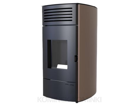 DEFRO HOME AQUAPELL Brązowy piec na pellet z płaszczem wodnym 13 kW kominek